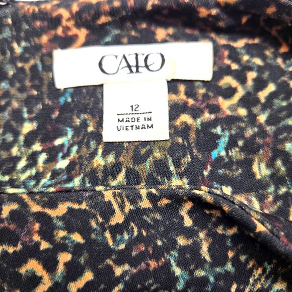 Cato Women's Dress 12 Multicolored Print Misses Size Large L Party Work Church - Picture 5 of 8